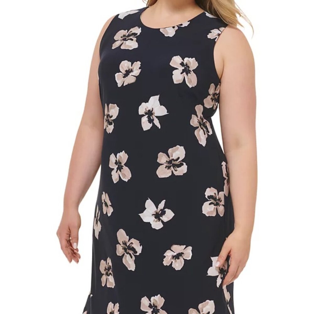 Tommy Hilfiger Printed Sleeveless Jersey Dress Sky Captain Plus Size 16W - Picture 4 of 5